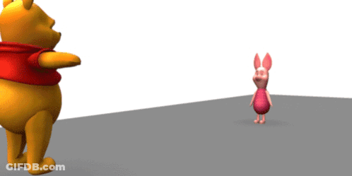Winnie The Pooh And Piglet Standing Together GIF