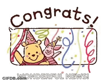 Winnie The Pooh And Piglet With Party Hats And Balloons GIF