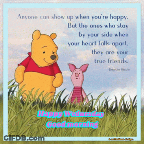 Winnie The Pooh And Piglet With Quote GIF