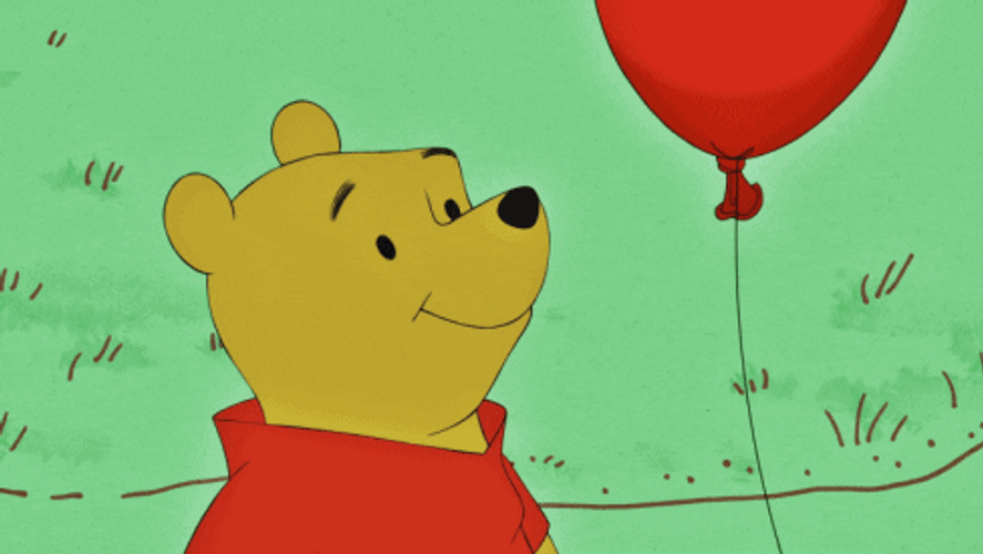 Winnie The Pooh And Red Balloon GIF