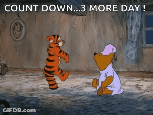 Winnie The Pooh And Tigger Count Down 3 More Days GIF