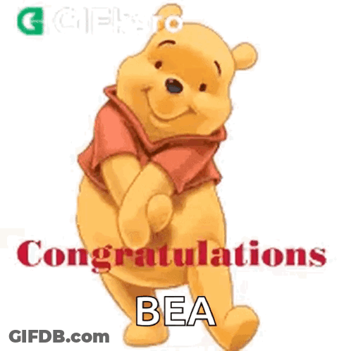 Winnie The Pooh Congratulating Bea GIF