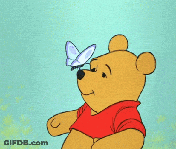 Winnie The Pooh Cute Butterfly GIF