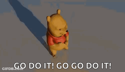 Winnie The Pooh Dancing Saying Go Do It GIF