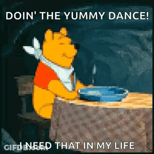 Winnie The Pooh Doing Yummy Dance GIF