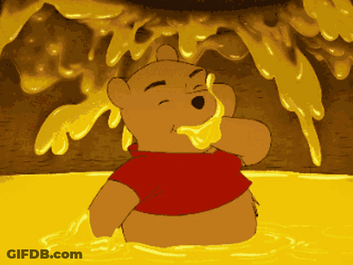 Winnie The Pooh Eating Honey From Jar GIF