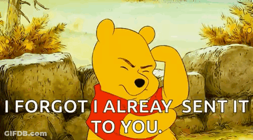 Winnie The Pooh Forgot I Already Sent It To You GIF