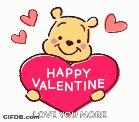Winnie The Pooh Happy Valentine's Day Love You GIF