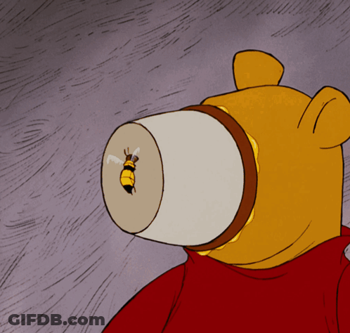 Winnie The Pooh Has A Bee In His Mouth GIF