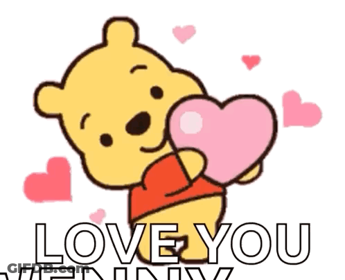 Winnie The Pooh Holding Heart Love You GIF