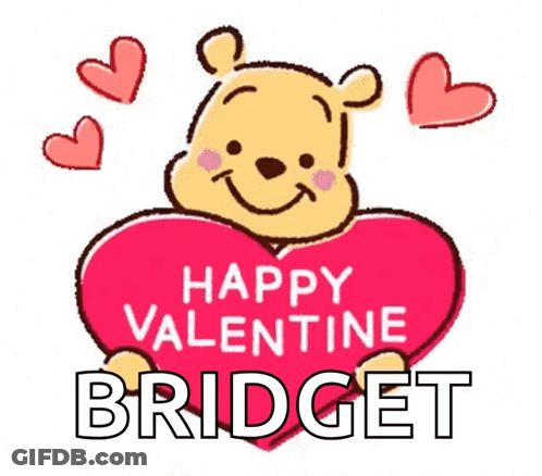 Winnie The Pooh Holding Heart Saying Happy Valentine Bridget GIF