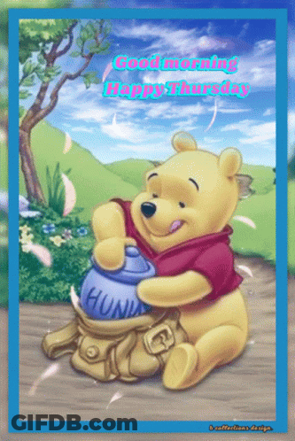 Winnie The Pooh Holding Honey Good Morning Happy Thursday GIF