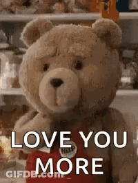 Winnie The Pooh Holding Love You Russ Sign Surrounded By Hearts GIF