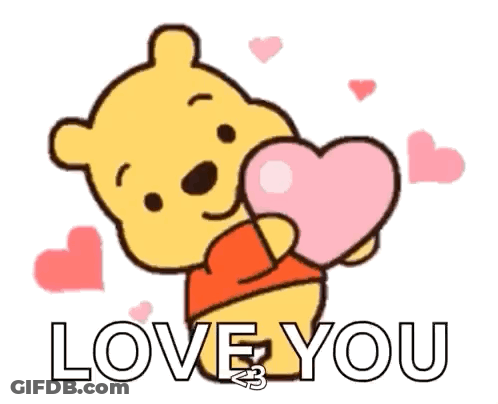 Winnie The Pooh Holding Pink Heart GIF
