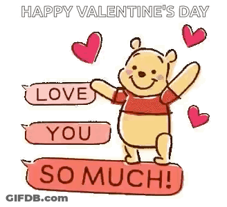 Winnie The Pooh Holding Sign I Love You So Much GIF