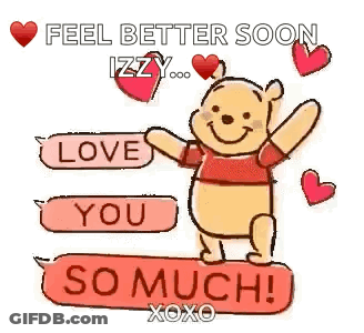 Winnie The Pooh Holding Sign Saying Love You So Much GIF