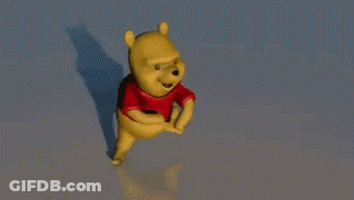 Winnie The Pooh In Red Sweater Jumping GIF