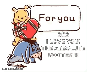 Winnie The Pooh Is Riding On The Back Of Eeyore While Holding A Chocolate Heart . GIF