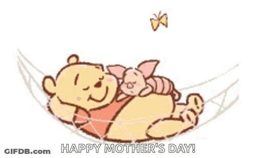 Winnie The Pooh Is Sleeping In A Hammock With Piglet And A Butterfly . GIF