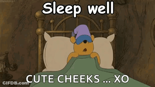Winnie The Pooh Laying In Bed Sleep Well Cute Cheeks GIF