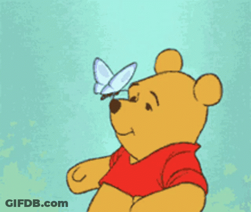 Winnie The Pooh Looking At Butterfly GIF