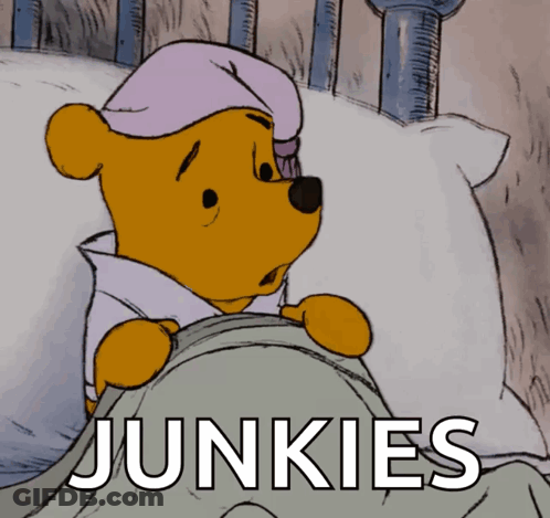 Winnie The Pooh Lying On Bed Junkies GIF