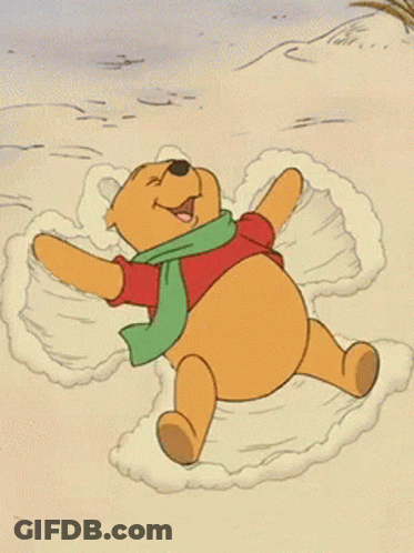 Winnie The Pooh Making Snow Angel GIF