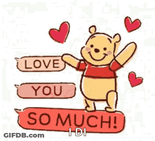 Winnie The Pooh Next To Love You Sign GIF