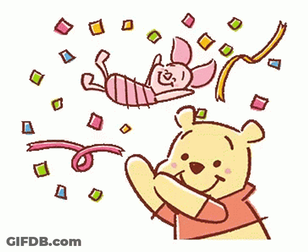 Winnie The Pooh & Piglet Confetti GIF