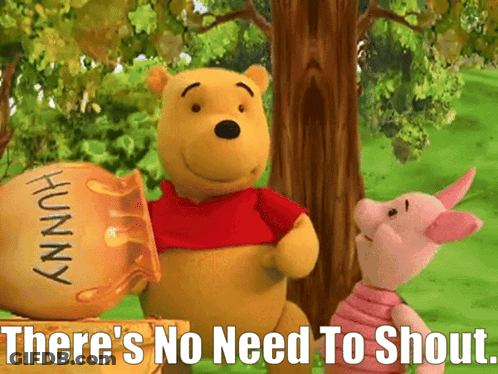 Winnie The Pooh Piglet No Need To Shout GIF