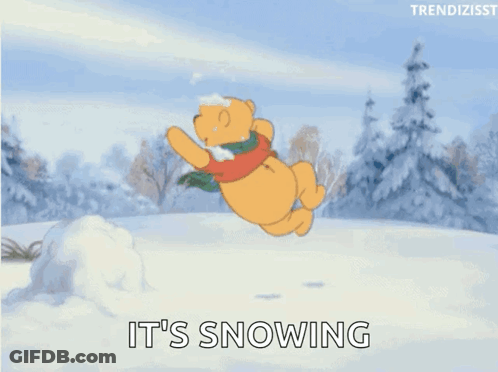 Winnie The Pooh Playing In Snow GIF