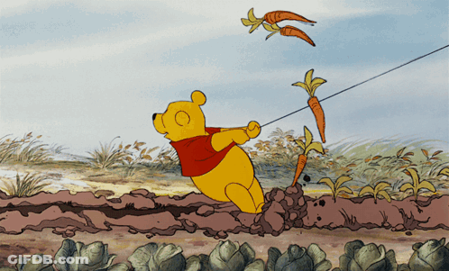 Winnie The Pooh Pulling Carrots GIF