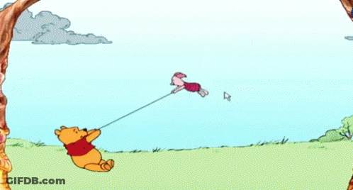 Winnie The Pooh Pulling Piglet Kite GIF