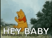 Winnie The Pooh Saying Hey Baby GIF
