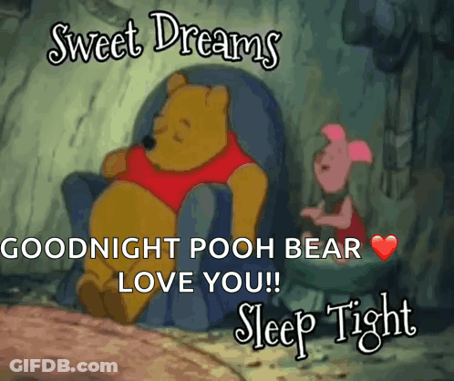 Winnie The Pooh Saying Sweet Dreams GIF
