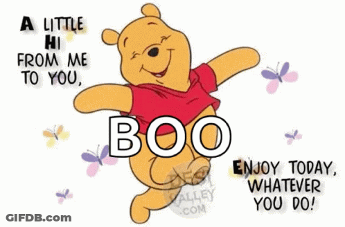 Winnie The Pooh Says A Little Hi From Me To You Boo Enjoy Today GIF