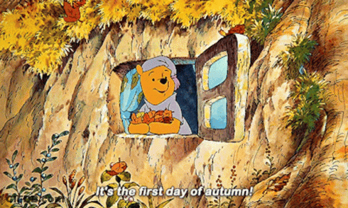 Winnie The Pooh Says First Day Of Autumn GIF