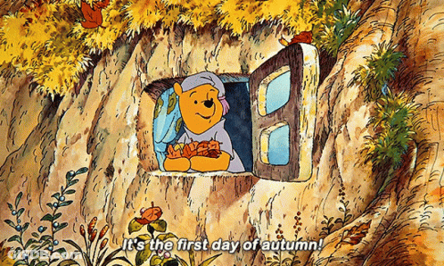 Winnie The Pooh Says First Day Of Autumn GIF