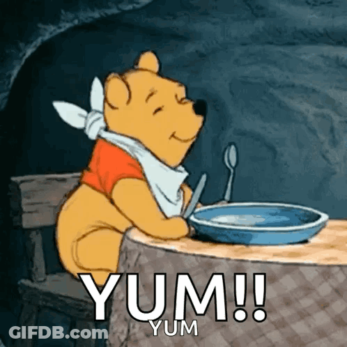 Winnie The Pooh Sitting At Table With Food GIF