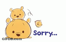 Winnie The Pooh Sitting Next To Smaller Pooh Sorry GIF