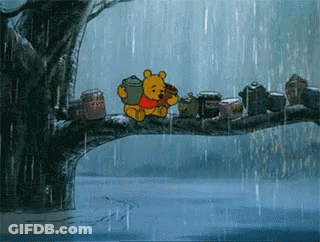 Winnie The Pooh Sitting On Tree Branch GIF