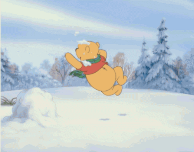 Winnie The Pooh Snow Jump GIF