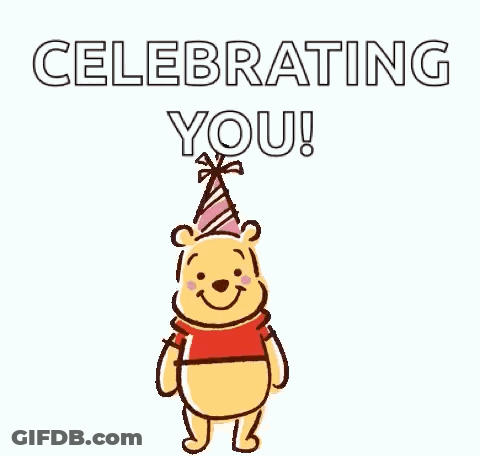 Winnie The Pooh Tigger Piglet Eeyore Celebrating Birthday With Banner GIF