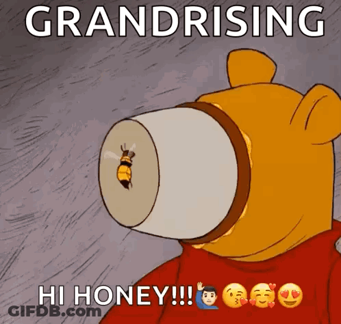 Winnie The Pooh With Bee Sticking Out Of Cup GIF