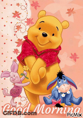 Winnie The Pooh With Piglet And Eeyore Saying Good Morning GIF