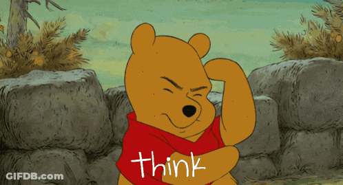 Winnie The Pooh With Think Written On Chest GIF