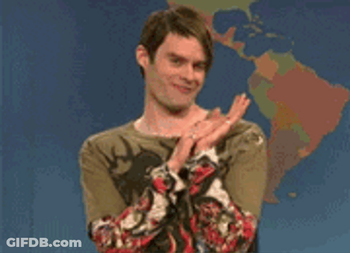 Winning Bill Hader Cheering Meme GIF