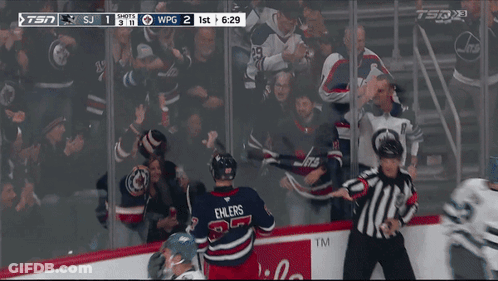 Winnipeg Jets Vs Calgary Canucks Hockey Game GIF