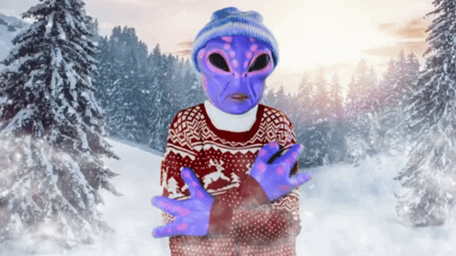 Winter Alien Freezing GIF