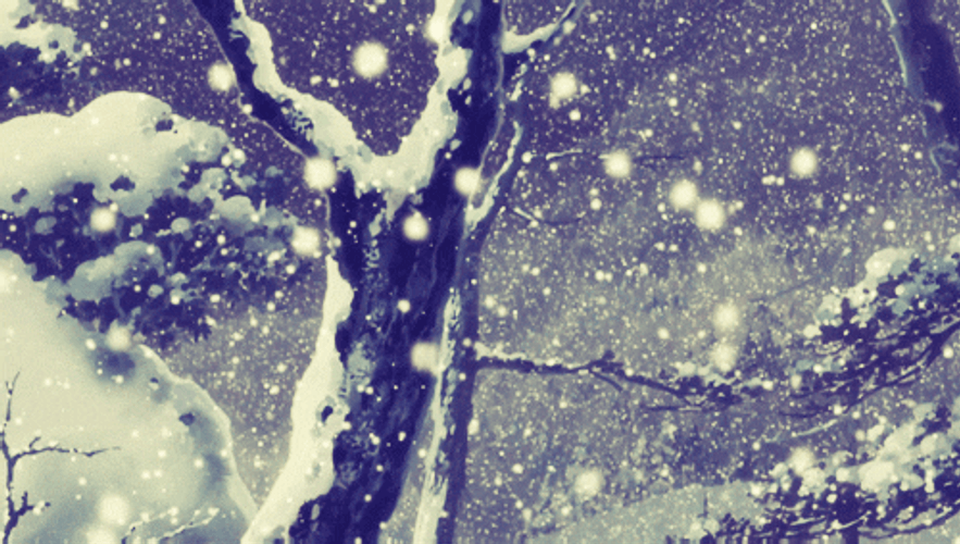 Winter Anime Trees GIF